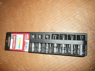 Craftsman #34449 7 Pc 1/4  & 3/8  Torx Bit Socket Set New In Package T-15 -t50 • $19.99