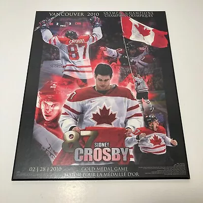 Sidney Crosby 11x13 Wooden Photo Wall Plaque Vancouver 2010 Gold Medal Game • $14.71