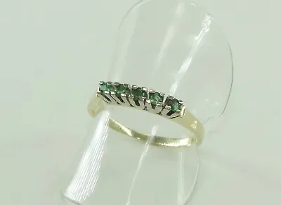 Vintage Women's Ring 585 Yellow Gold With Emerald Approx. 0.10ct 56 (17.8mm Ø)* • $319.20