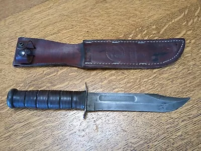 Vintage Ka-Bar USMC Fighting Knife With Original Sheath • $110