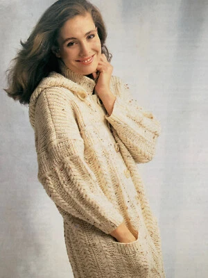 £3.50 • Buy Vtg Littlewoods 2013 Knitting Pattern Ladies Aran Duffle Coat With Hood  32-40”