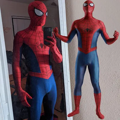 PS4 Spider-Man Jumpsuit Spiderman Bodysuit Halloween Cosplay Costume Adult Kids • $21.99