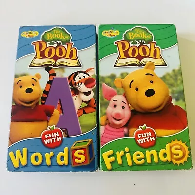 Vtg DISNEY The Book Of Pooh VHS Tapes Lot Of 2 Fun With Words & Friends • $12