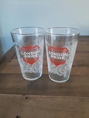 2 X New Design London Pride Pint Glasses Man Cave Home Bar Pub Beer New • £10.99