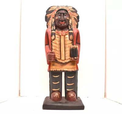 Tobacco VTG Cigar Store Indian Countertop Statue 20.5  Collectible Carved Wood • $317.85