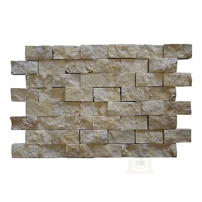 Limestone Mosaic TilesCrema Marfil Split Face MosaicWallvintageMosaicTiles • £68.95