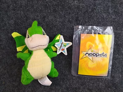 Neopets Green Scorchio Dragon 4  Stuffed Plush From McDonald's 2004 With Tag • $6