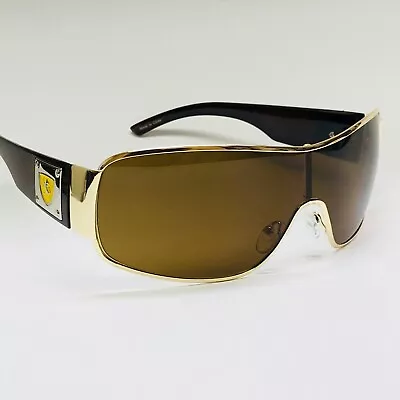 Men's Sunglasses Oversize Fashion One Piece Khan Metal Dark Black Lens New Style • $14.99