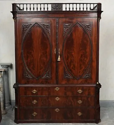 18th Century Wardrobe Georgian Mahogany Press Compactum Antique • £2900