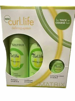 Matrix Curl Life Defining System Shampoo Conditioner Contouring Cream Set Thick • $40