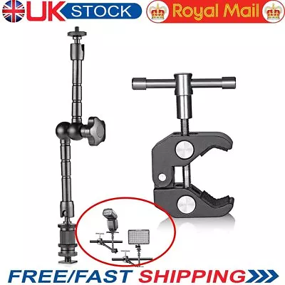 11  Articulating Magic Arm + Super Clamp Crab For DSLR Camera LCD Monitor LED UK • £10.99