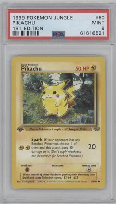 $0.99 • Buy Pokemon Jungle Set PIKACHU 60/64 1st Edition PSA 9 MINT (61616521)