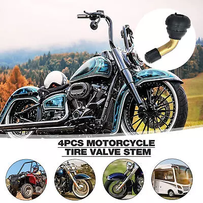 4x  PVR70 Motorcycle Tubeless Tire Valve Stems Right Angle 90 Degrees Pull-In  • $7.99