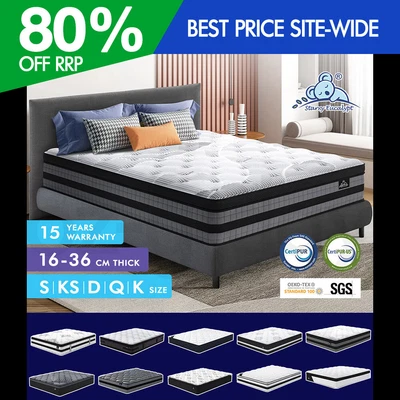 $135.95 • Buy STARRY EUCALYPT Mattress Spring Latex Euro Top Bed Queen Double King Single