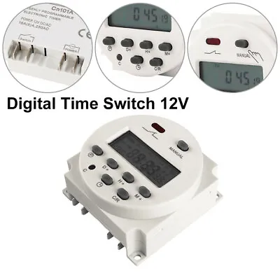 12V Timer Control Switch Programmable Digital Automatic Power-off Time Switch UK • £10.62