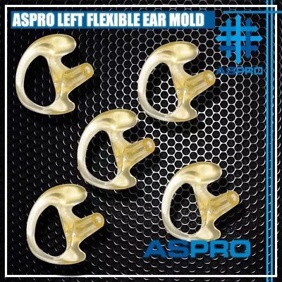 5x LEFT LARGE FLESH FLEXIBLE SEMI CUSTOM EAR MOLD INSERT RUBBER GEL EARPIECE PTT • $16.99