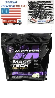 Mass Tech Extreme 2000 Vanilla Milkshake 6 Lbs (2.72 Kg) MuscleTech By USA. • $86.99