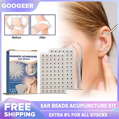 Ear Beads Acupuncture Kit Sticker Ear Press Beads Massage Detox Slimming 120Pcs • $8.33