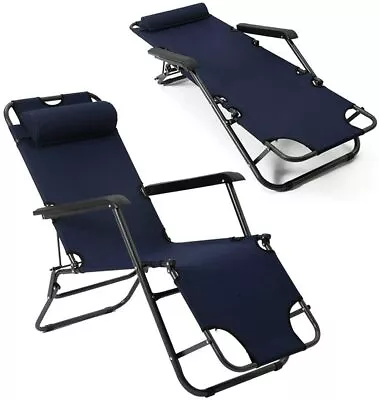 Folding Camping Chair Chairs Portable 2x Outdoor Seat Garden Lawn Lounger Patio • £44.99