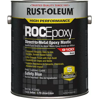 Rust-Oleum 9125402 Epoxy Mastic Coating Safety Blue Semi-Gloss 1 Gal 130 To • $118.99