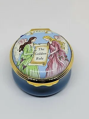 Vintage Mary Kay Halcyon Days Enamel 2000 Golden Rule Angels Trinket Box England • $42