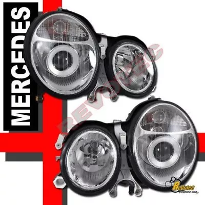 00 01 02 Mercedes Benz E Class W210 E320 E430 Projector Headlights Chrome 1 Pair • $229.50