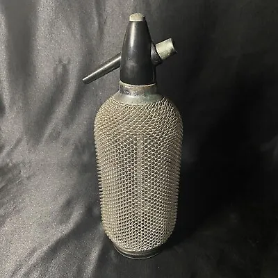 Vintage Soda Syphon Silver Colour Mesh Vintage Glass Bar Decor • $50