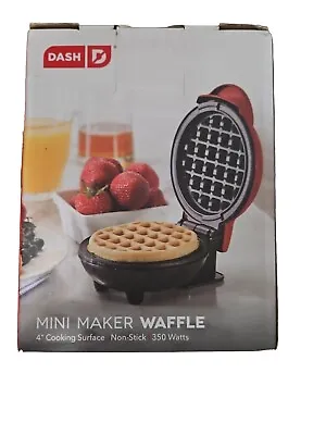 Perfect Gift Dash Mini 4  Waffle Maker Non Stick  350 Watts Red Brand New! • $12.97