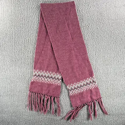 Scarf Wool Hand Woven Southwestern Warm Winter Wrap Shawl Pink Fuschia Vintage • $12.97