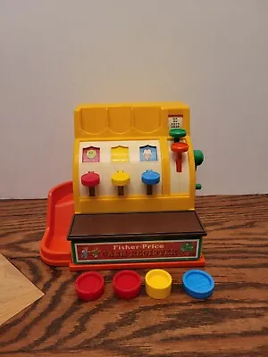 Vintage 1974 Fisher Price Cash Register #926 With 4 Coins Included WORKS!  • $24.95