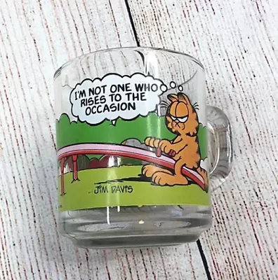 Vintage McDonalds Garfield Glass Coffee Mug 70s 80s Cup Jim Davis 1979 1980 • $9.99