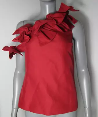 C/Meo Collective: Marsala Coloured Top W' Large Bows - Size S (Aus 8) • $10