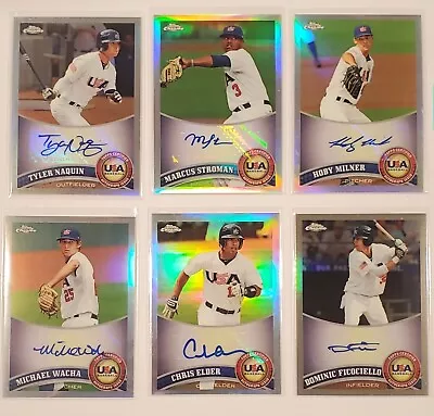 2011 Topps Chrome USA Refractor Auto (LOT OF 6) #d/199 Naquin Wacha Stroman • $50