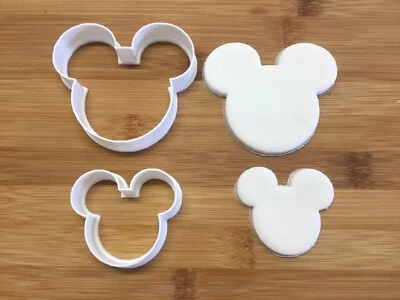 Mickey Mouse Head Cookie Cutters Set Of 2Biscuit Pastry FondantBread Cutter • £3.99