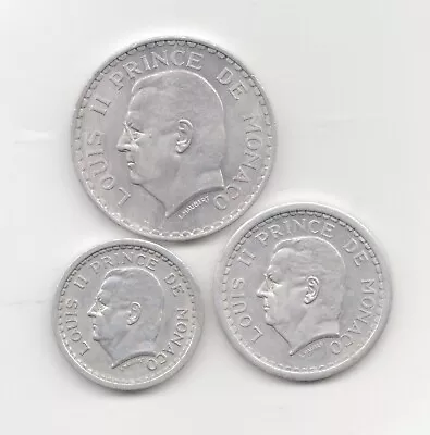 Manaco 19431945 3 Coins Set-Lot B7 • $5