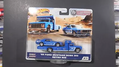 Hot Wheels Team Transport Car Culture #19 '69 Ford Mustang Boss 302 Retro Rig • $19.99