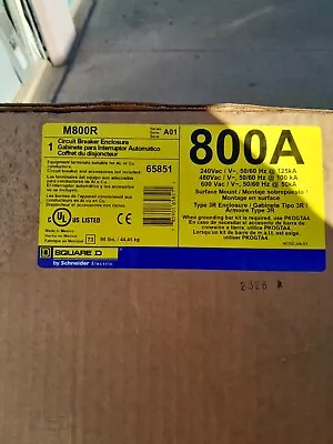  1 Square D 800a Main Disconnect Outdoor Breaker Enclosure Nema 3r M800r Pjl Mjl • $9500