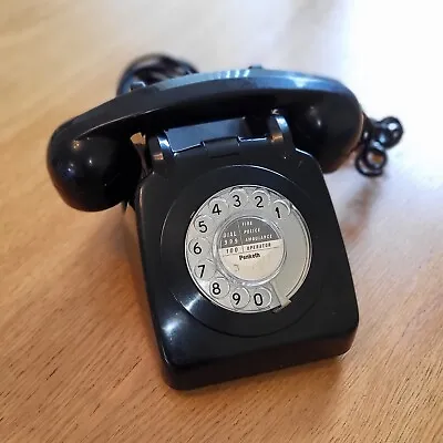 Vintage Gpo 706 Rotary Dial Telephone - Black - Retro Rare Great Condition Props • £59.99