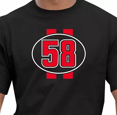 Classic Marco Simoncelli Race Number Tribute T-Shirt • $21.76