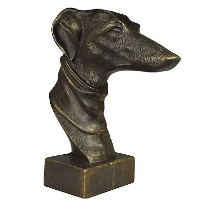 £20.60 • Buy Greyhound Whippet Dog Bust Head Statue Fireplace Ornament Book End Castiron