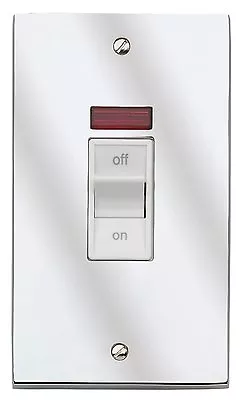 £11.99 • Buy MK Alloy 45A Cooker Oven DP Switch Neon Brushed Nickel White Insert K5336 BNI W