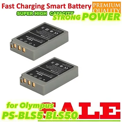 2x BLS-5 / BLS-50 / BLS-1 - 2400mAh Battery For Olympus  EPL6 / EPL9 / EPL8 AUS • $26.88