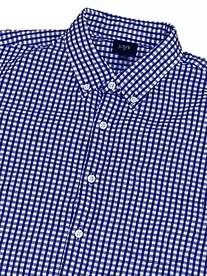 J.Crew Button Up Shirt Size LT Long Sleeve Gingham Check Blue • $16