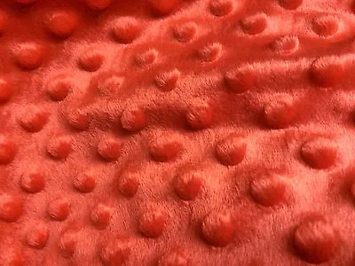£0.99 • Buy Supersoft Dimple DOT Cuddle Soft Fleece Fabric -59/150cm Wide - CARROT RED Plush
