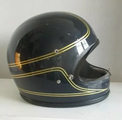 Vintage 1970s Blue Arai Motorcycle Helmet Size Medium Made Japan • $75