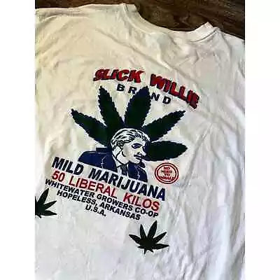 Vintage Bill Clinton Slick Willie Marijuana Weed Funny Politics Stoner T-Shirt • $99.99