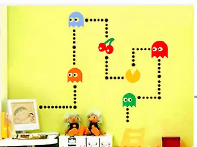  95pcs Pac Man Wall Stickers Wall Art Kids Bedroom Home Decal  • £9.99