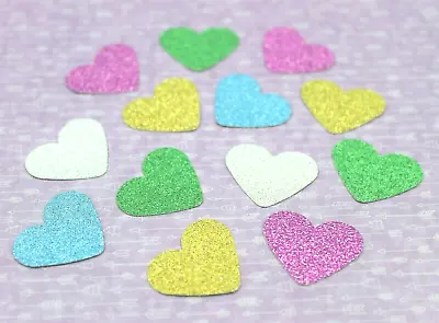 Sparkly Card Hearts Glitter Hearts Card Making Craft Scrapbook • £0.99