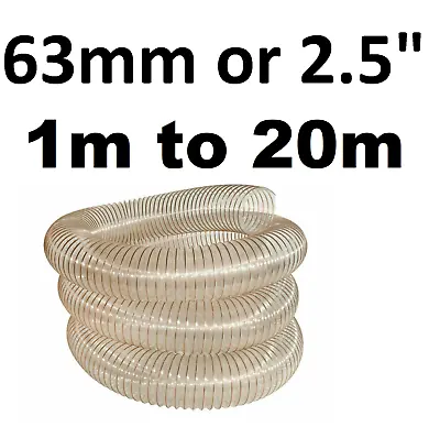 £17.59 • Buy 63mm 2.5  PU Flexible Ducting Hose  Ventilation Fume Dust Extraction Woodworking