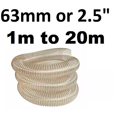 63mm 2.5  PU Flexible Ducting Hose  Ventilation Fume Dust Extraction Woodworking • £188.14